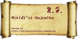 Miklósi Hajnalka névjegykártya